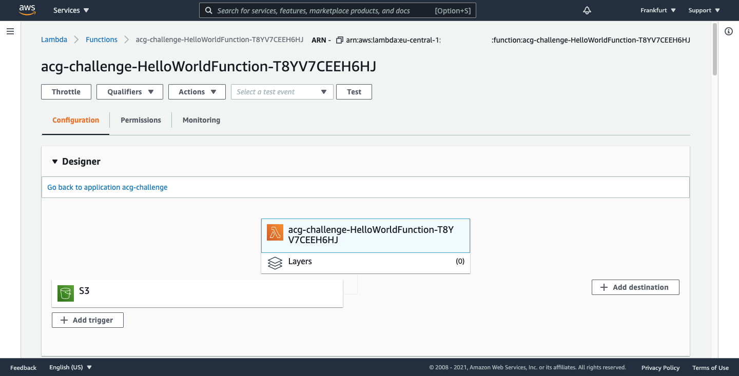 CloudGuruChallenge Lambda dashboard