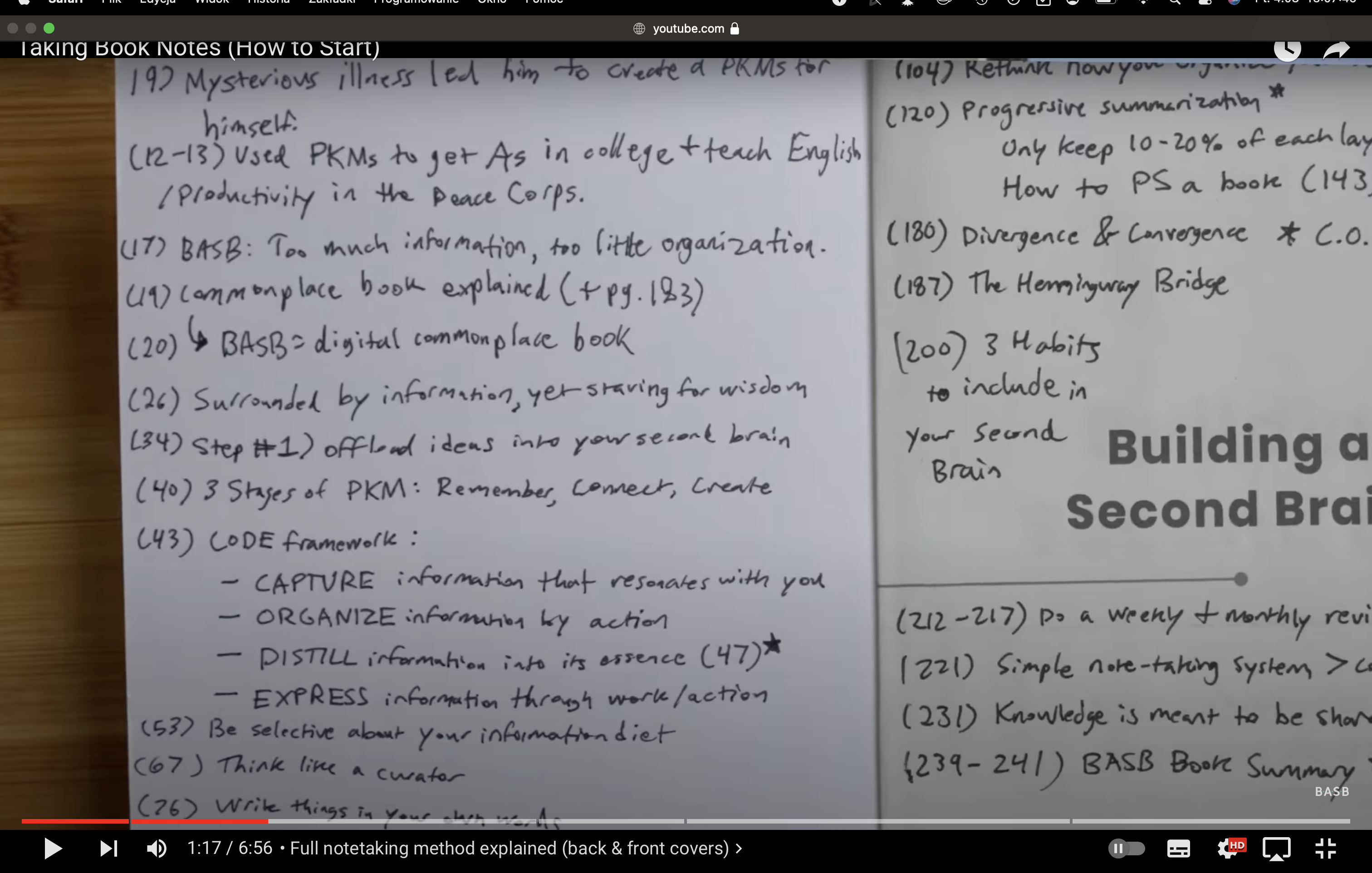 Screenshot from &quot;Taking Book Notes (How to Start)&quot; Tiago Forte